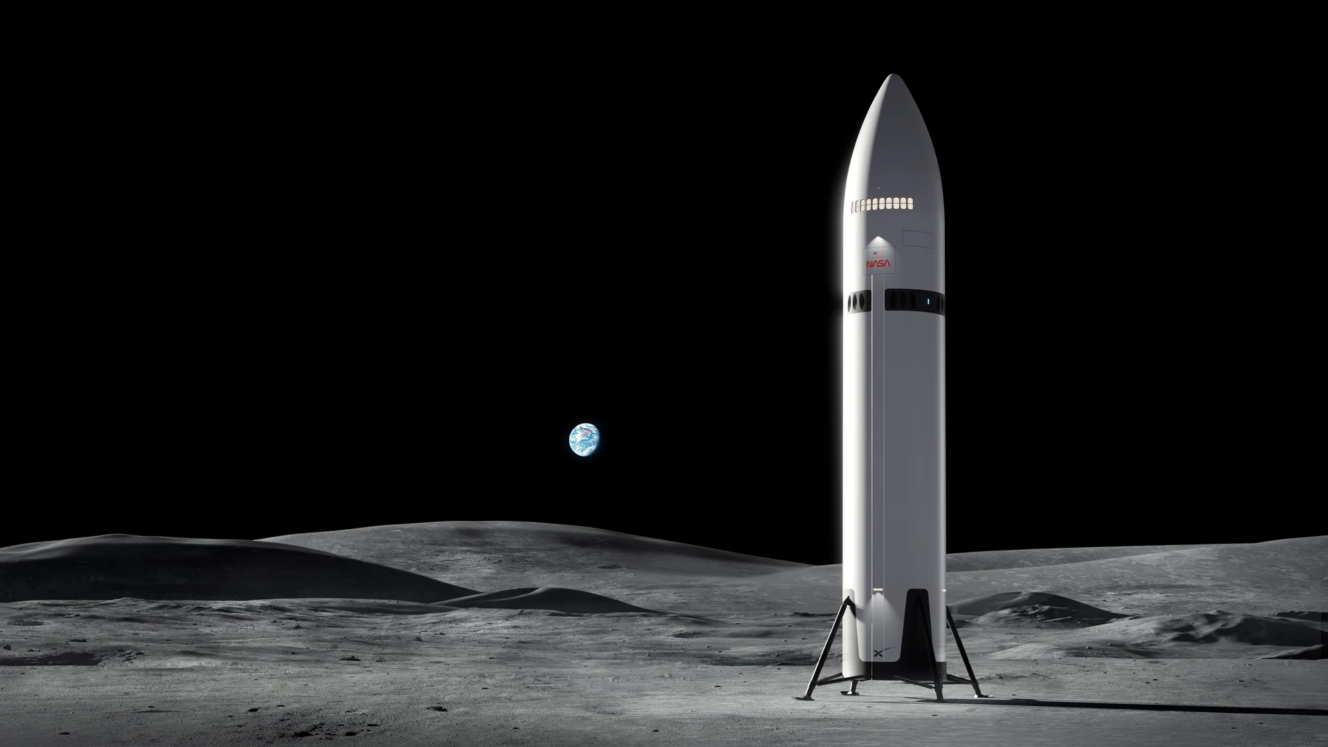 Artist’s Concepts Depict SpaceX’s Starship HLS on the Moon for NASA Artemis - free hd space wallpaper for desktop